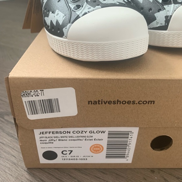 Native Jefferson Cozy Glow Slip-On Shoes - Size C7/EU 23 - Black/Blue - NWB - Picture 9 of 12